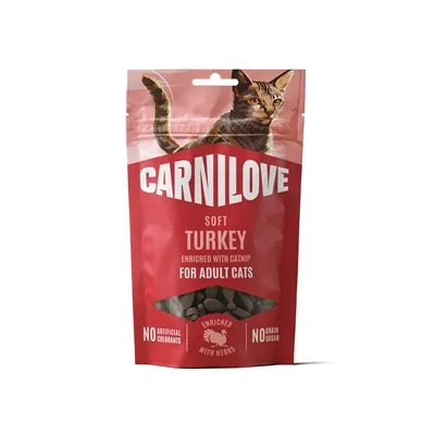CARNILOVE SOFT SNACK TURKEY / CATNIP 50 GR CARNILOVE SOFT SNACK TURKEY / CATNIP 50 GR