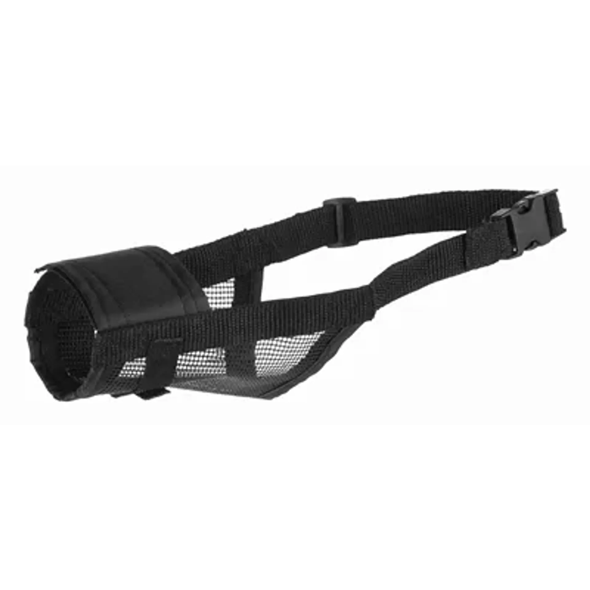 TRIXIE MUILKORF POLYESTER MET GAAS INZET ZWART M 19-26 CM