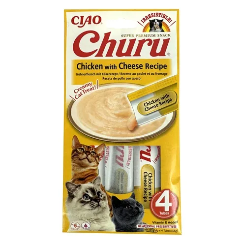INABA CHURU CHICKEN / CHEESE 4X14GR INABA CHURU CHICKEN / CHEESE 4X14GR