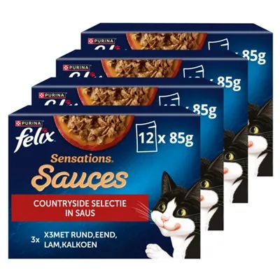 FELIX SENSATIONS COUNTRYSIDE SELECTIE IN SAUS 4X12X85 GR FELIX SENSATIONS COUNTRYSIDE SELECTIE IN SAUS 4X12X85 GR