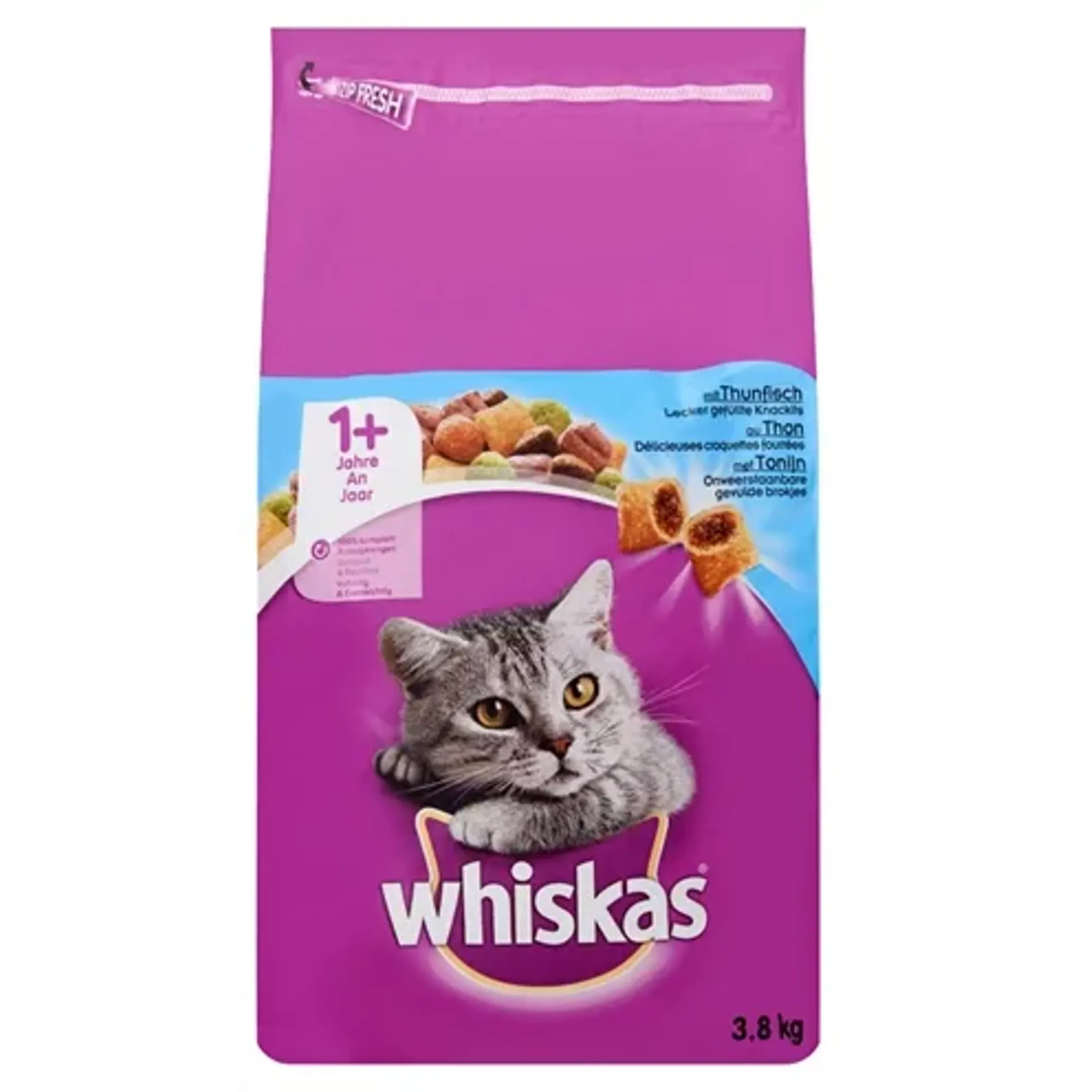 WHISKAS DROOG ADULT TONIJN 3,8 KG
