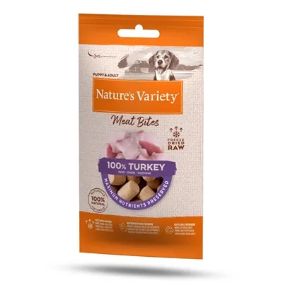 NATURES VARIETY FREEZE DRIED MEAT BITES TURKEY 20 GR NATURES VARIETY FREEZE DRIED MEAT BITES TURKEY 20 GR