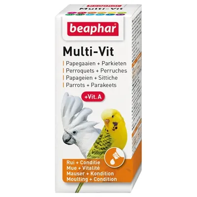 BEAPHAR MULTI-VIT PAPEGAAI EN GROTE PARKIETEN 20 ML BEAPHAR MULTI-VIT PAPEGAAI EN GROTE PARKIETEN 20 ML