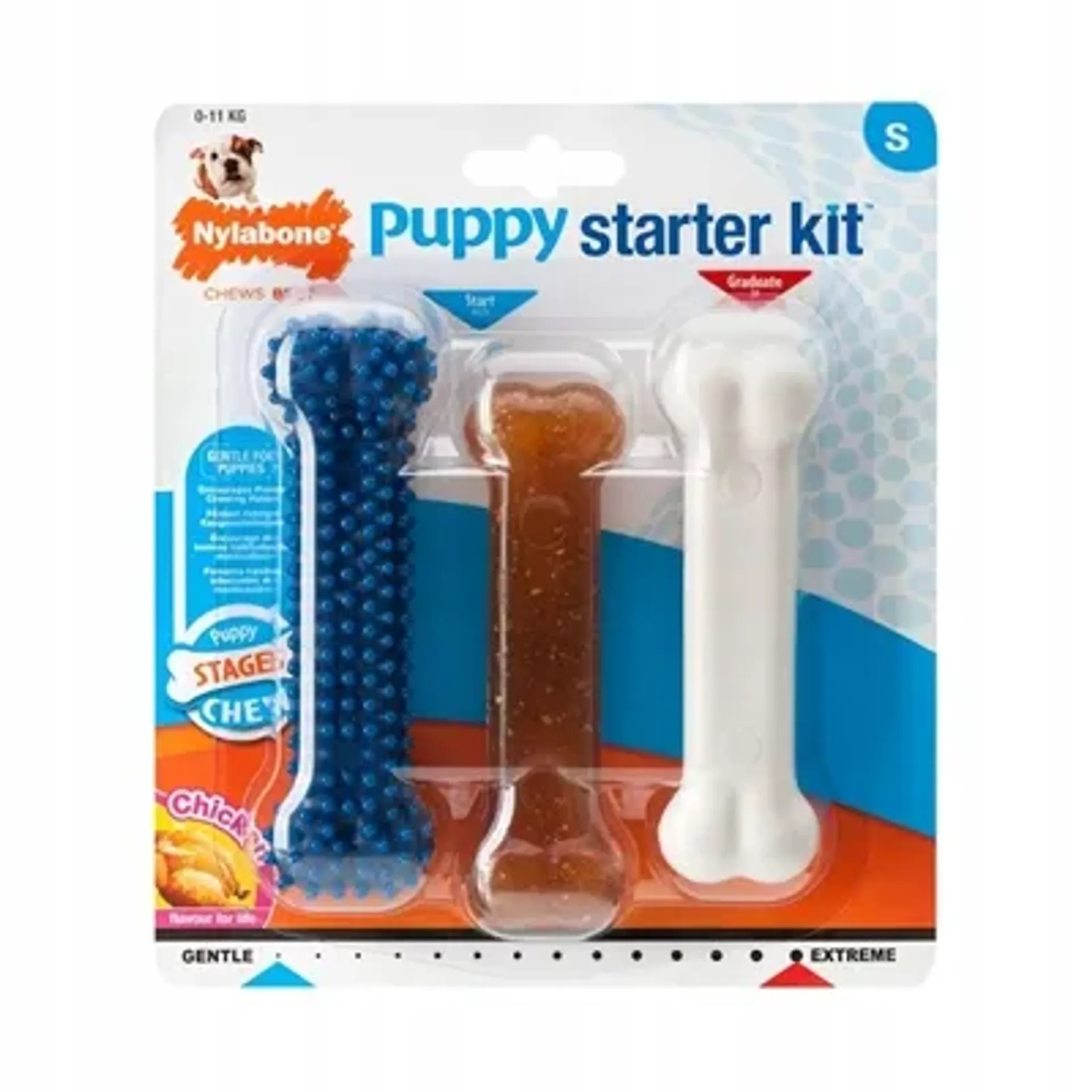 NYLABONE PUPPY CHEW PUPPY STARTER KIT CHICKEN TOT 11 KG