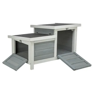 TRIXIE KNAAGDIERHUIS MET 2 INGANGEN GRIJS / WIT 70X45X43 CM TRIXIE KNAAGDIERHUIS MET 2 INGANGEN GRIJS / WIT 70X45X43 CM