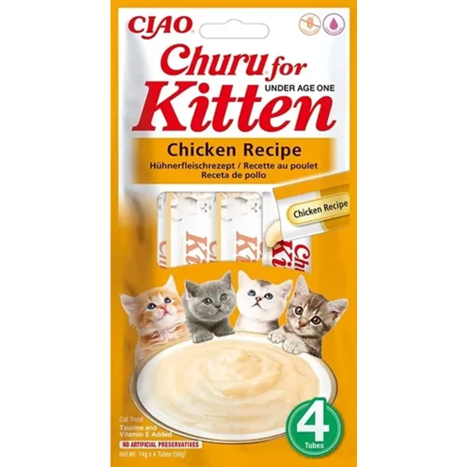 INABA CHURU KITTEN CHICKEN RECIPE 4X14GR