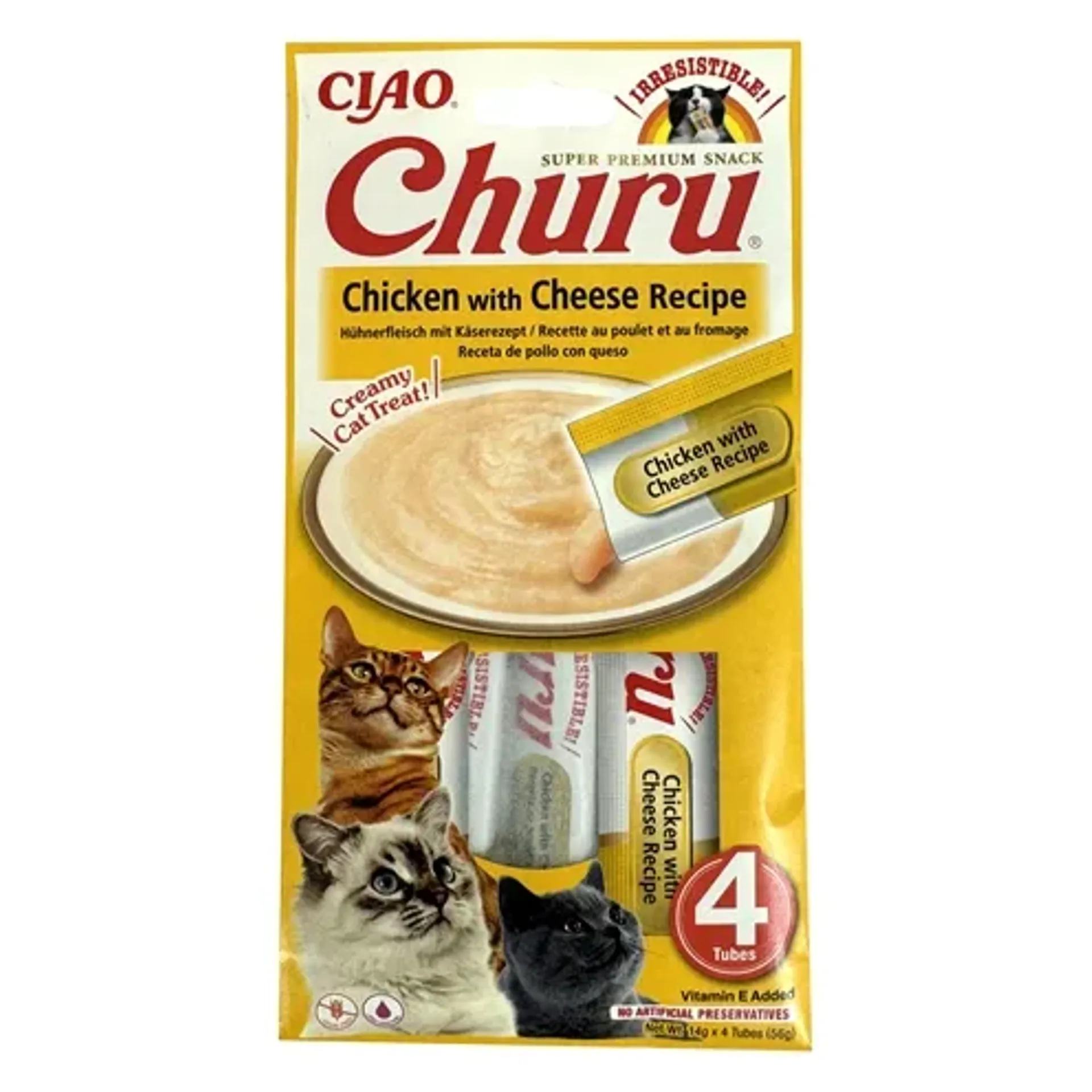 INABA CHURU CHICKEN / CHEESE 4X14GR