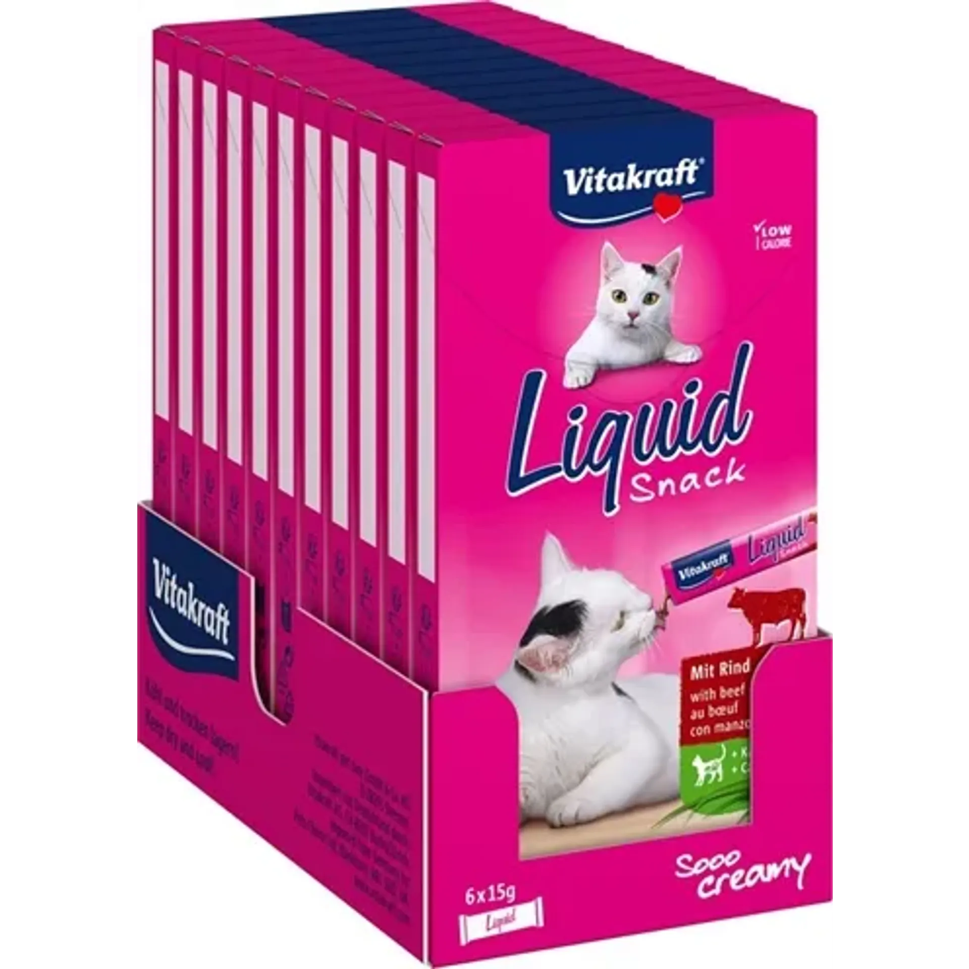 VITAKRAFT CAT LIQUID SNACK RUND & INULINE 11X6 ST
