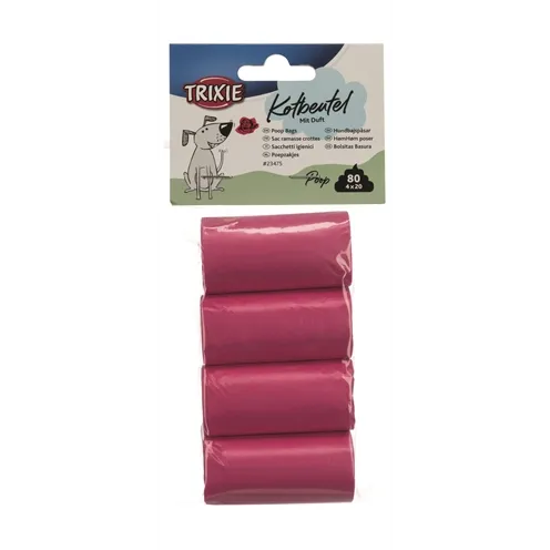 TRIXIE HONDENPOEPZAKJES ROZENGEUR ROZE 4X20 ST TRIXIE HONDENPOEPZAKJES ROZENGEUR ROZE 4X20 ST