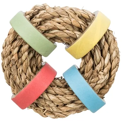 TRIXIE ZEEGRAS RING MET PAPIEREN RINGEN NATUREL 8X8 CM TRIXIE ZEEGRAS RING MET PAPIEREN RINGEN NATUREL 8X8 CM