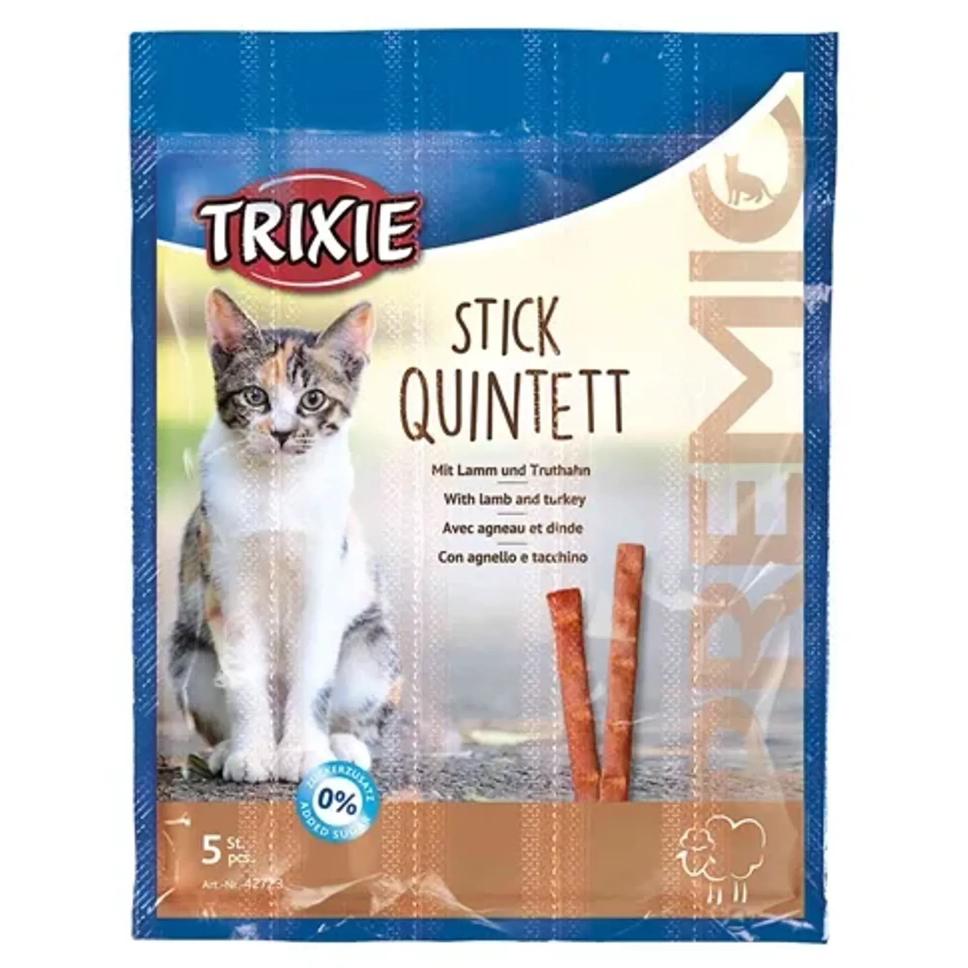 TRIXIE PREMIO STICK QUINTET GEVOGELTE / LEVER 5X5 GR