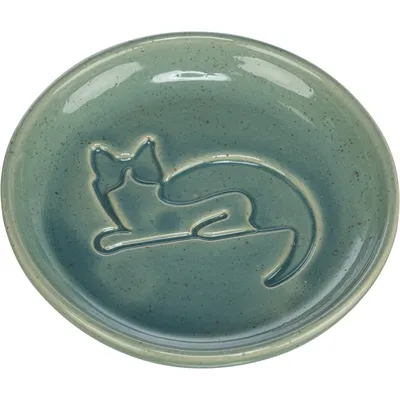 TRIXIE VOERBAK KAT KATRELIEF KERAMIEK BLAUW 14,5 CM 150 ML TRIXIE VOERBAK KAT KATRELIEF KERAMIEK BLAUW 14,5 CM 150 ML