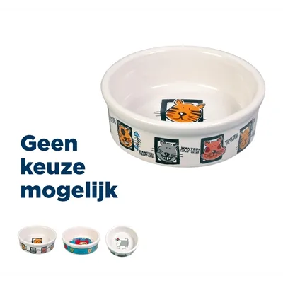TRIXIE VOERBAK KAT KERAMIEK MET PRINT ASSORTI 200 ML-12 CM TRIXIE VOERBAK KAT KERAMIEK MET PRINT ASSORTI 200 ML-12 CM