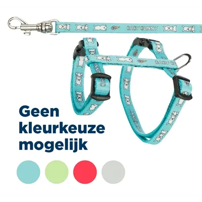 TRIXIE KONIJNENTUIG MET RIEM BABY BUNNY ASSORTI 20-33X0,8+125 CM TRIXIE KONIJNENTUIG MET RIEM BABY BUNNY ASSORTI 20-33X0,8+125 CM