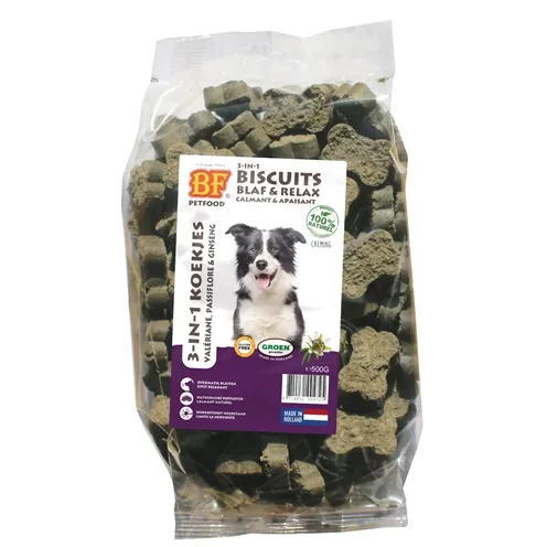 BF PETFOOD 3 IN 1 HONDENKOEKJES BLAF & RELAX 500 GR BF PETFOOD 3 IN 1 HONDENKOEKJES BLAF & RELAX 500 GR