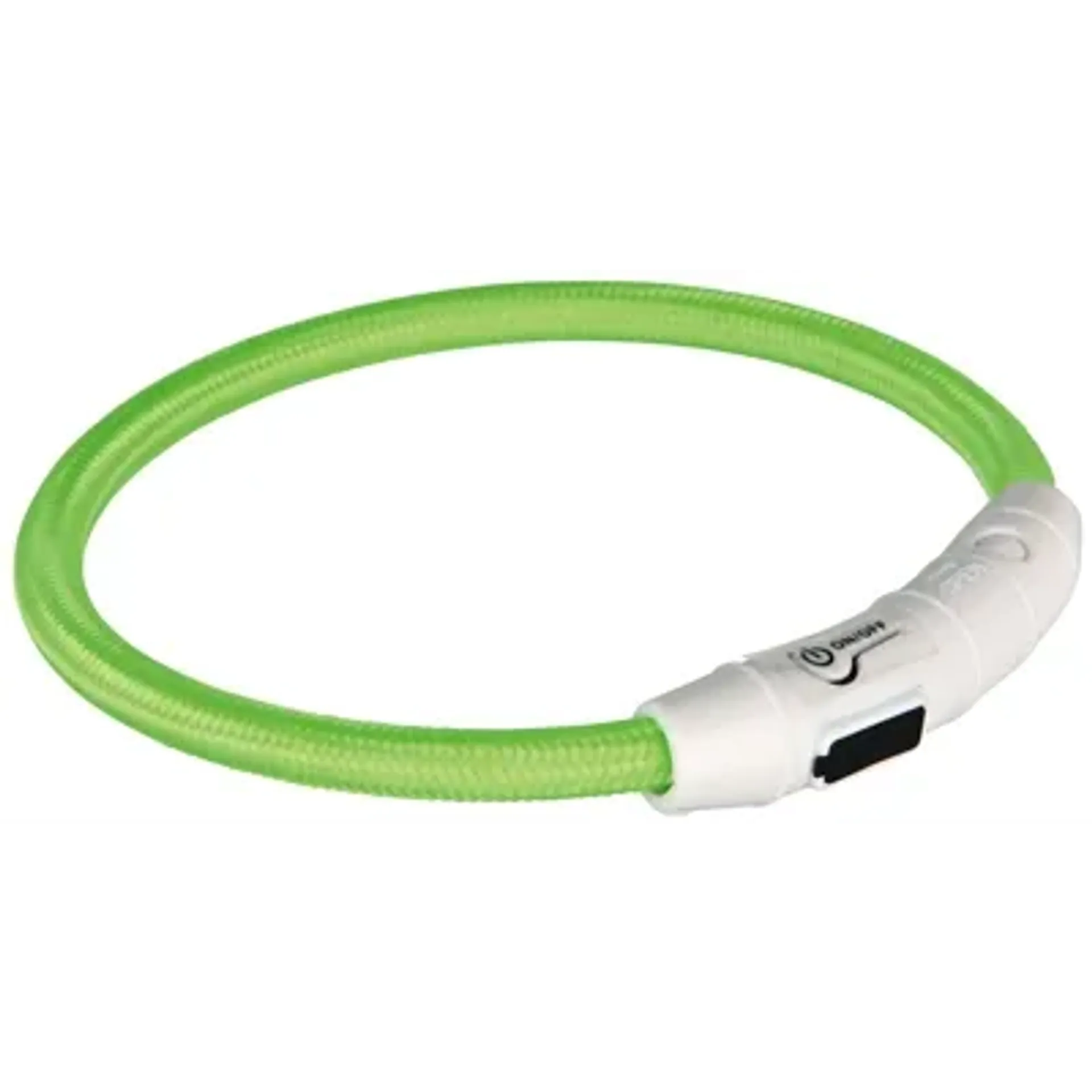 TRIXIE LICHTGEVENDE HALSBAND HOND FLASH USB TPU / NYLON GROEN 65X0,7 cm