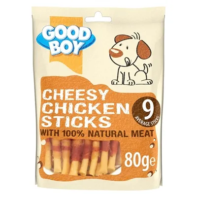 GOOD BOY CHEESY CHICKEN STICKS 80 GR GOOD BOY CHEESY CHICKEN STICKS 80 GR