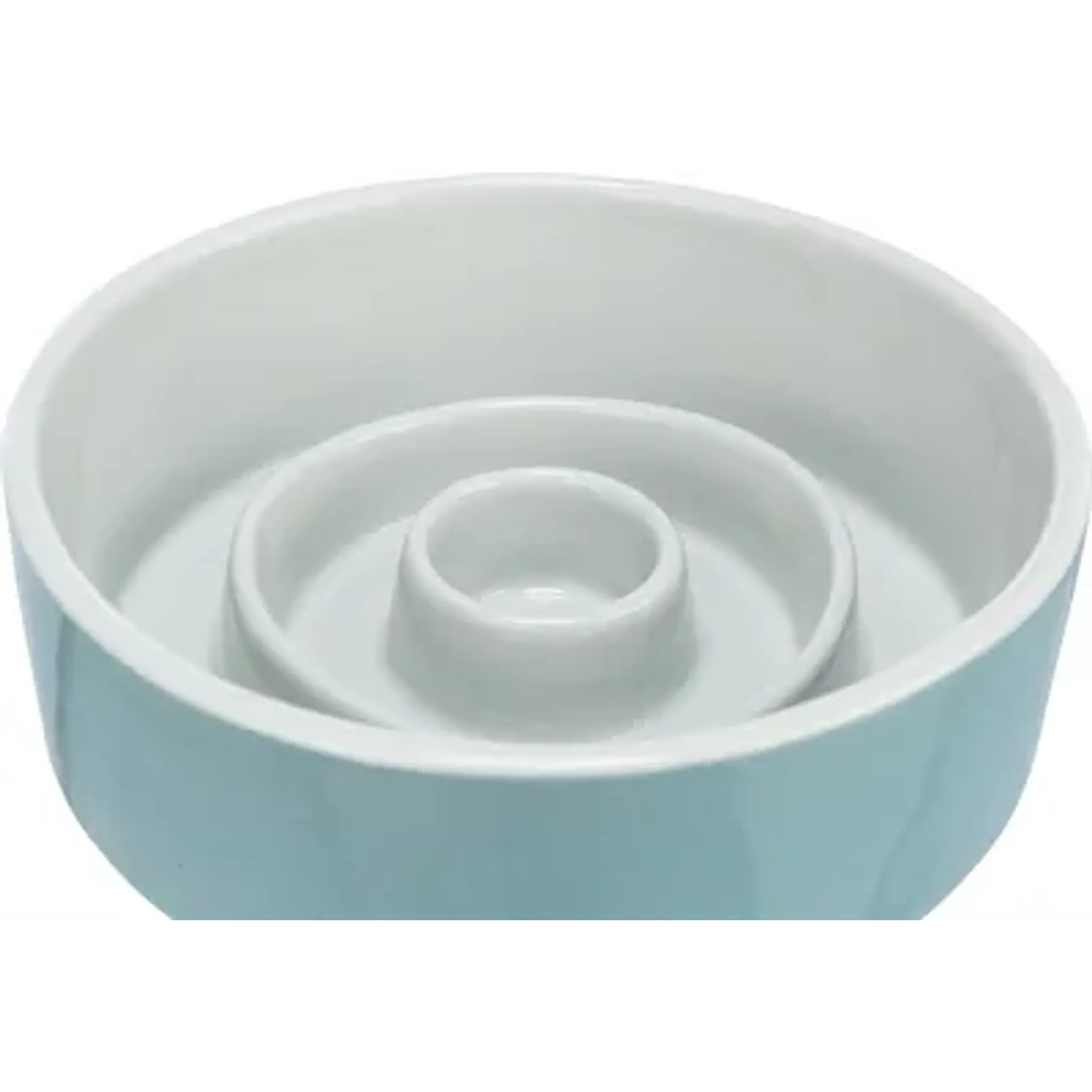 TRIXIE VOERBAK SLOWFEEDING KERAMIEK GRIJS / BLAUW 17X17 CM 900 ML