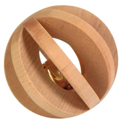 TRIXIE BAL HOUT MET BEL 6 CM TRIXIE BAL HOUT MET BEL 6 CM
