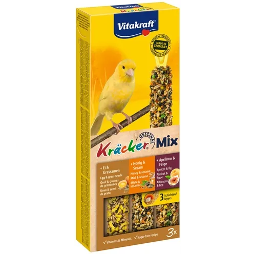VITAKRAFT KANARIE KRACKER HONING/FRUIT/EI 3 IN 1 VITAKRAFT KANARIE KRACKER HONING/FRUIT/EI 3 IN 1