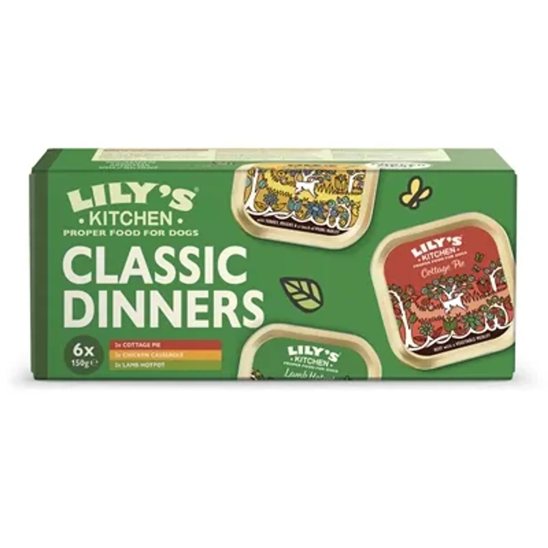 LILY’S KITCHEN DOG ADULT CLASSIC DINNERS TRAY MULTIPACK 6X150 GR