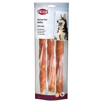 TRIXIE DENTA FUN DUCK CHEWING ROLLS 28 CM 250 GR TRIXIE DENTA FUN DUCK CHEWING ROLLS 28 CM 250 GR