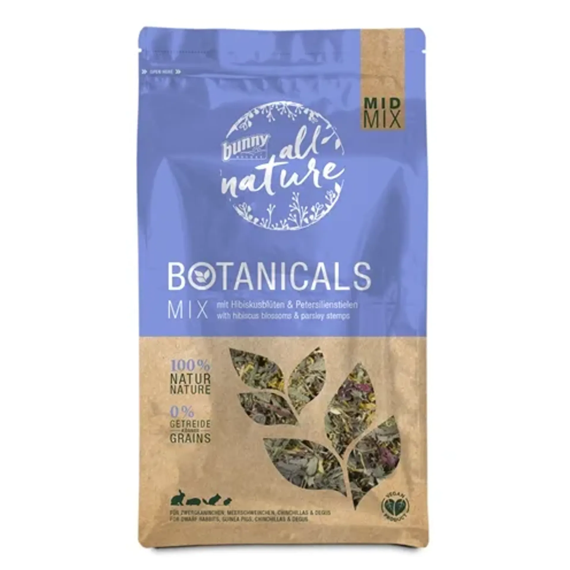 BUNNY NATURE BOTANICALS MIDI MIX HIBISCUSBLOESEM / PETERSELIE STELEN 150 GR