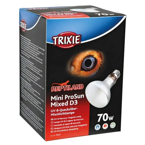 TRIXIE REPTILAND MINI PROSUN MIXED D3 UV-B LAMP ZELFSTARTEND 70 WATT 8X8X10,8 CM TRIXIE REPTILAND MINI PROSUN MIXED D3 UV-B LAMP ZELFSTARTEND 70 WATT 8X8X10,8 CM