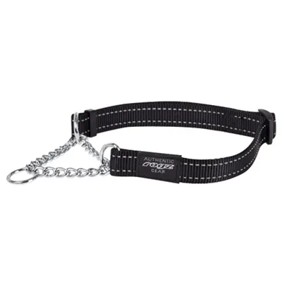 ROGZ FOR DOGS FANBELT HALFSLIP HALSBAND ZWART 20 MMX34-56 CM ROGZ FOR DOGS FANBELT HALFSLIP HALSBAND ZWART 20 MMX34-56 CM