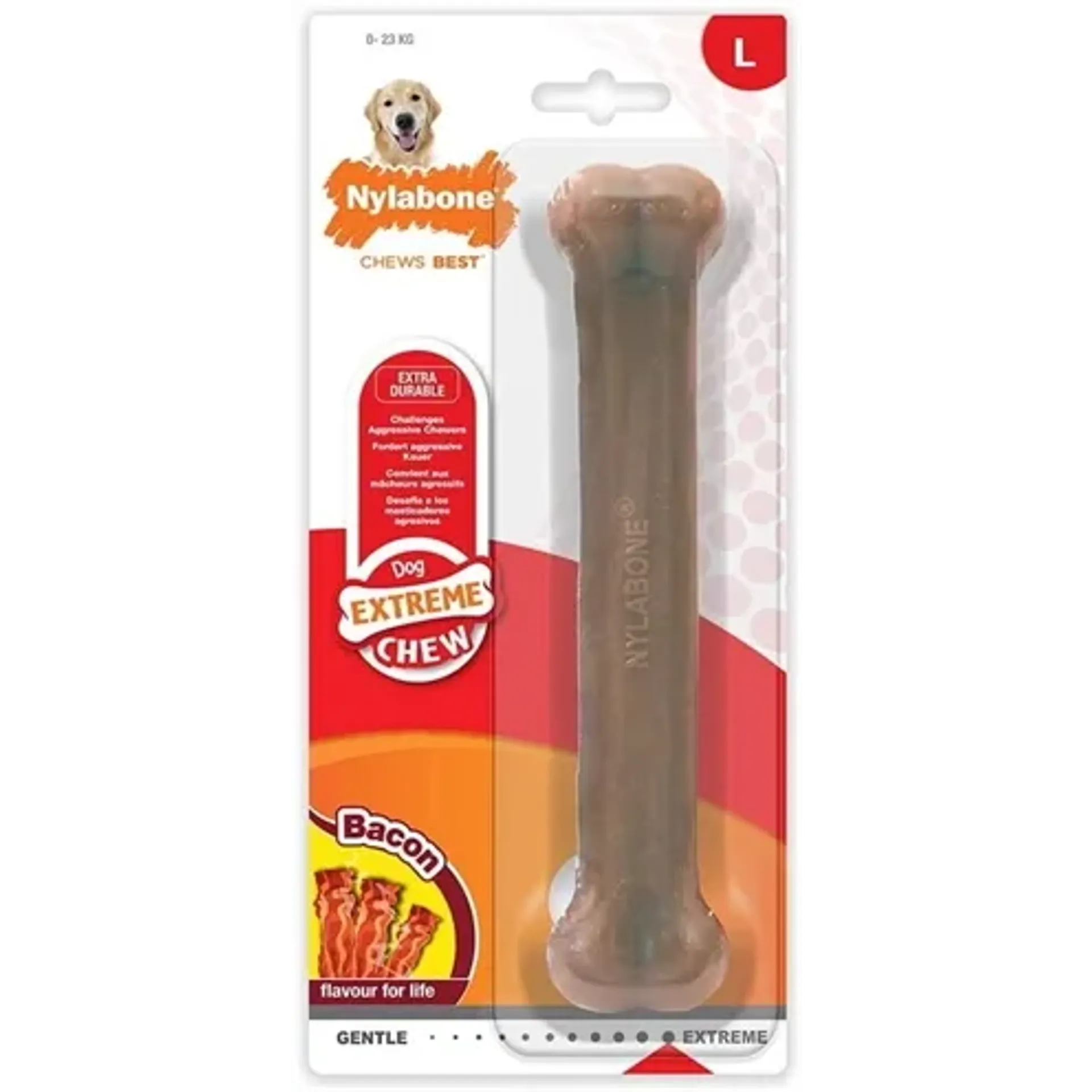 NYLABONE DURA CHEW VOOR HARDE BIJTERS BACONSMAAK TOT 23 KG