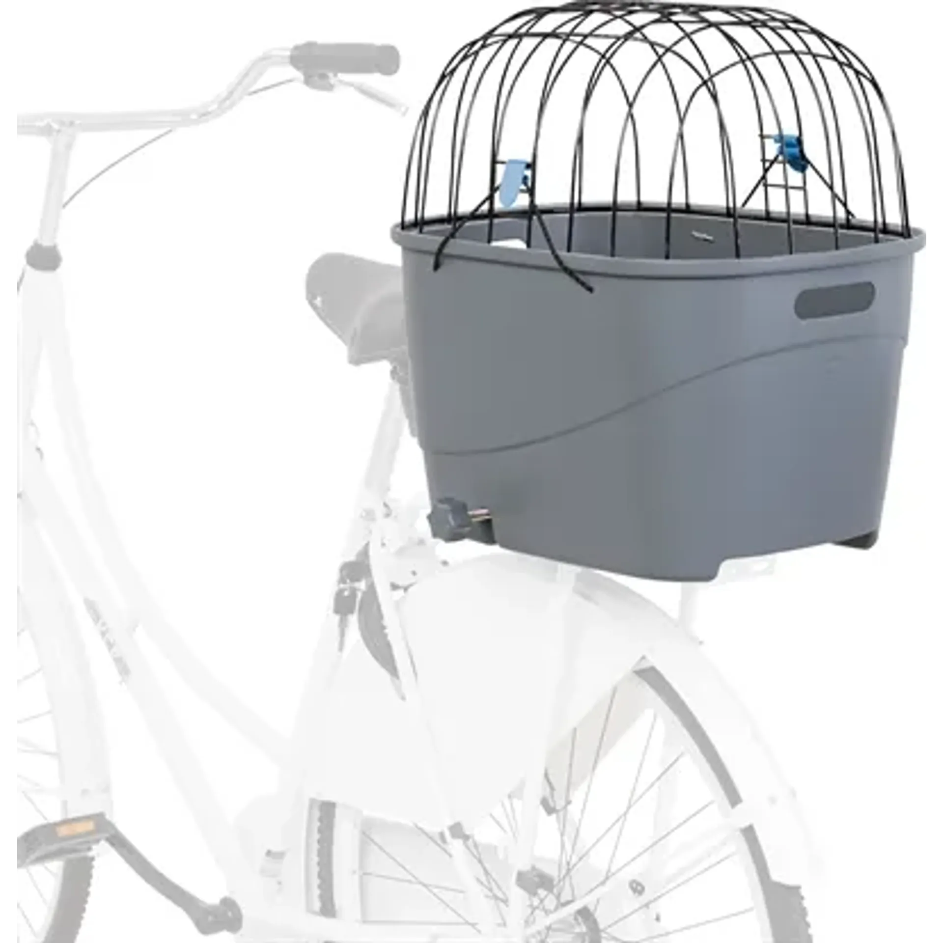 TRIXIE FIETSMAND VOOR BAGAGEDRAGER MET DRAADKOEPEL KUNSTSTOF GRIJS 46X36X47 CM
