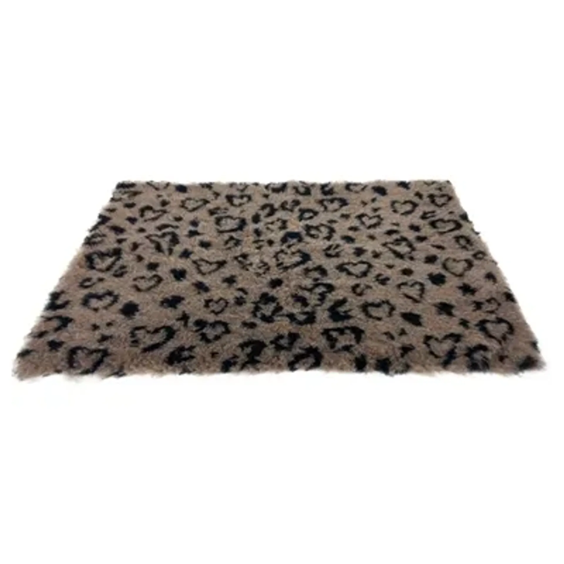 VETBED PRINT LUIPAARDPRINT BEIGE / ZWART GERECYCLED 75X50 CM