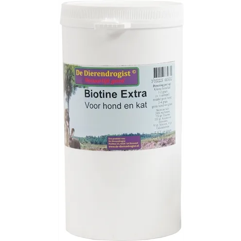 DIERENDROGIST BIOTINE POEDER+KRUIDEN VOOR HOND EN KAT 900 GR DIERENDROGIST BIOTINE POEDER+KRUIDEN VOOR HOND EN KAT 900 GR