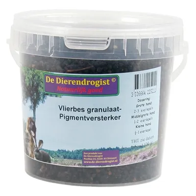 DIERENDROGIST VLIERBESGRANULAAT 500 GR DIERENDROGIST VLIERBESGRANULAAT 500 GR