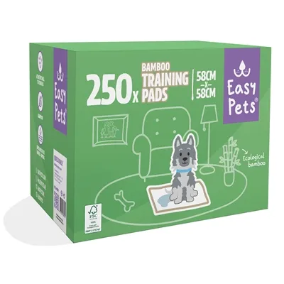 EASYPETS PUPPY TRAINING PADS BAMBOO 58X58 CM 250 ST EASYPETS PUPPY TRAINING PADS BAMBOO 58X58 CM 250 ST