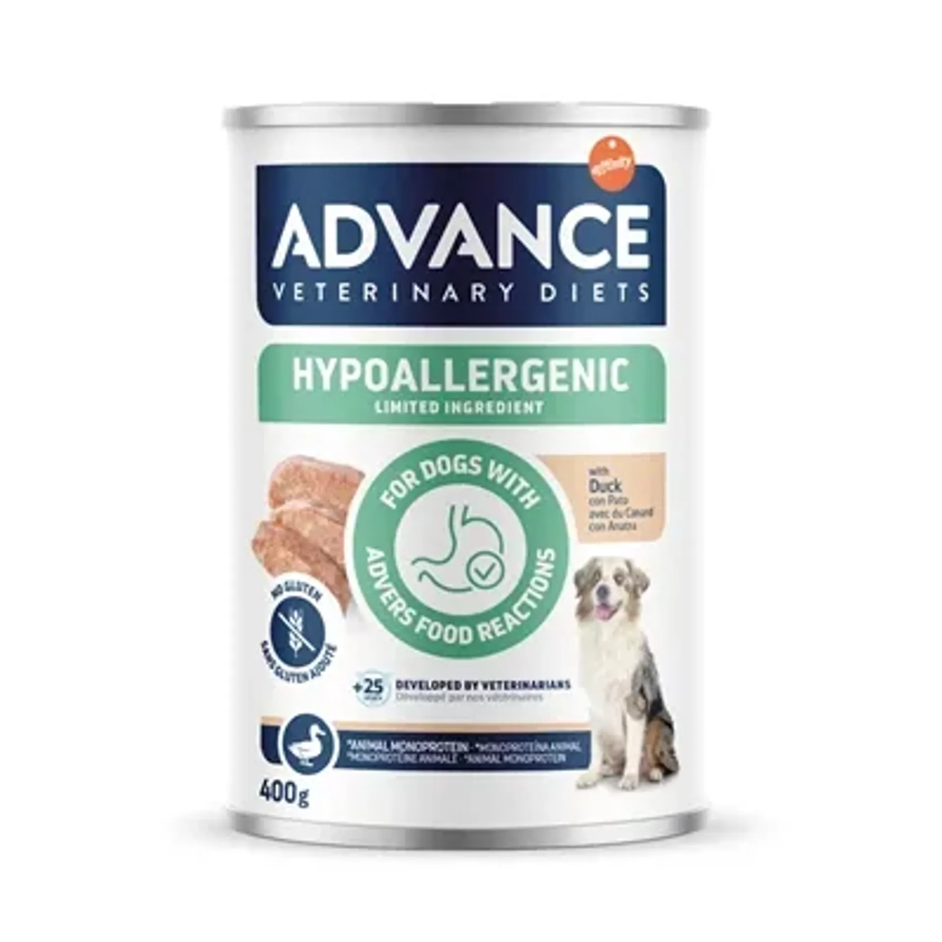 ADVANCE VETERINARY DIET DOG HYPOALLERGENIC DUCK 6X400 GR