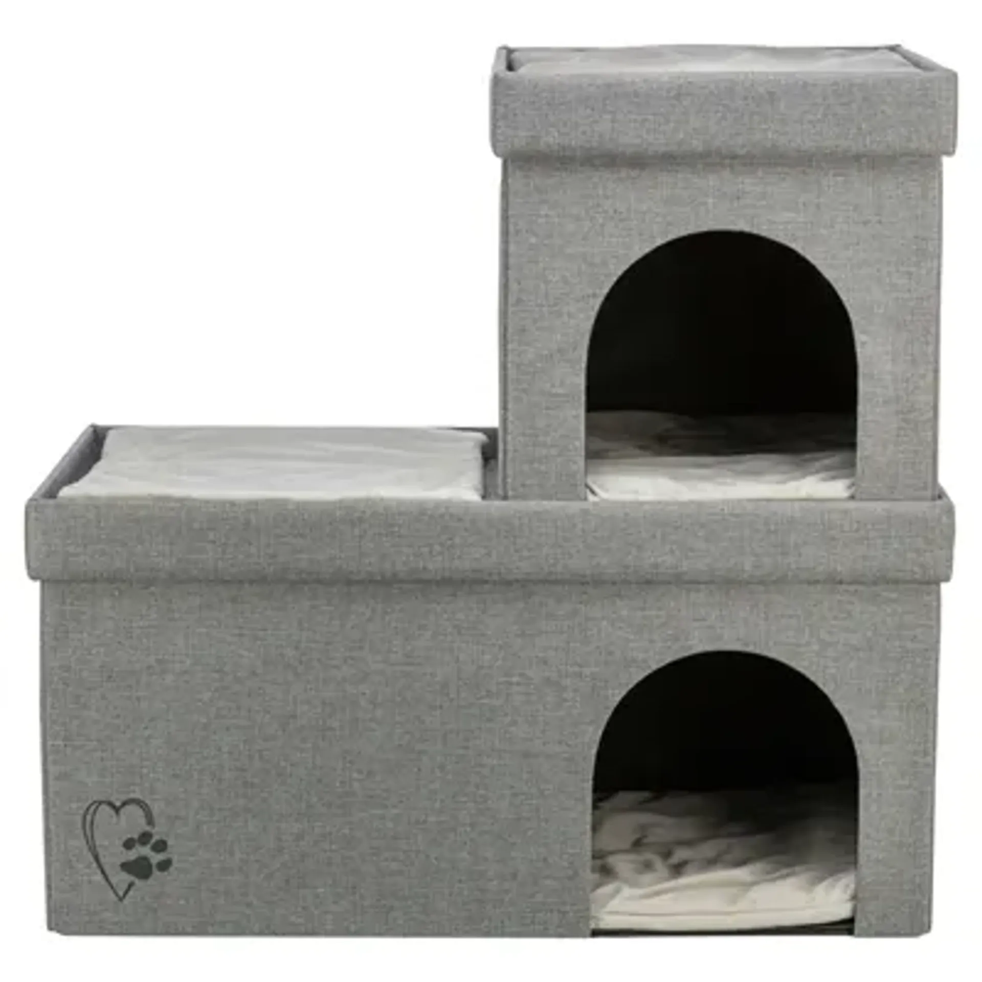 TRIXIE KATTENMAND / KATTENHUIS KIMY SOFT 2 VERDIEPINGEN LICHTGRIJS 76X37X72 CM