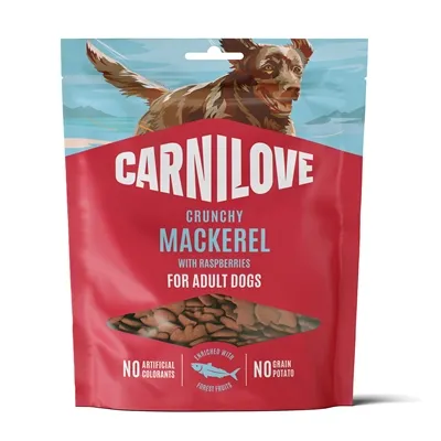CARNILOVE CRUNCHY SNACK MACKEREL / RASPBERRIES 200 GR CARNILOVE CRUNCHY SNACK MACKEREL / RASPBERRIES 200 GR