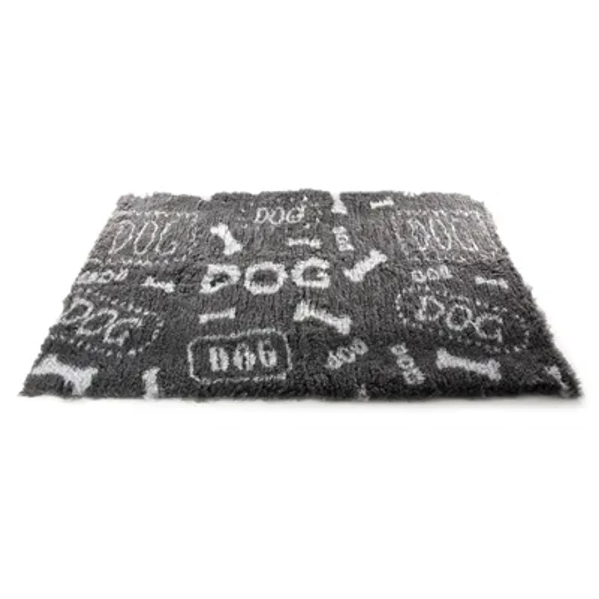 VETBED DOG PRINT GRIJS / WIT GERECYCLED 75X50 CM