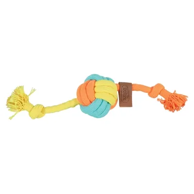 ZOLUX FLOSTOUW TWIST MET TOUWBAL MEERKLEURIG 29X6X6 CM ZOLUX FLOSTOUW TWIST MET TOUWBAL MEERKLEURIG 29X6X6 CM