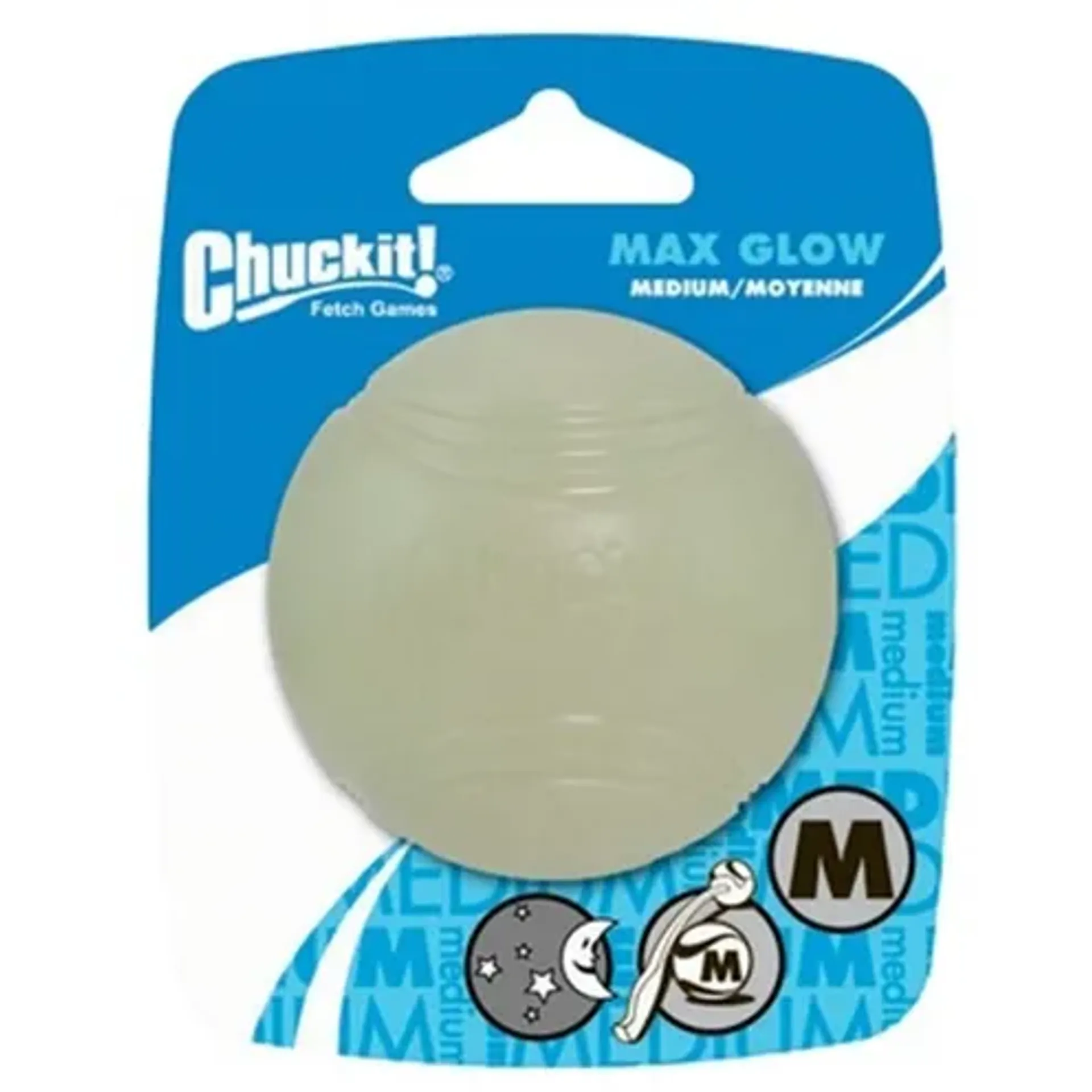 CHUCKIT MAX GLOW BAL GLOW IN THE DARK MEDIUM 6X6X6 CM