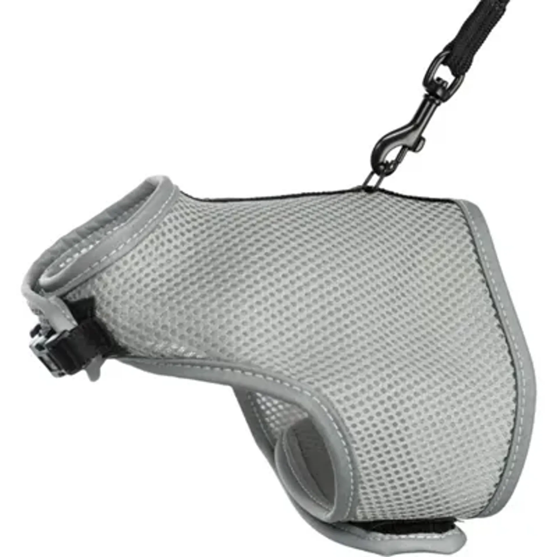 TRIXIE SOFTTUIG KAT MET RIEM GRIJS 24-42X120 CM