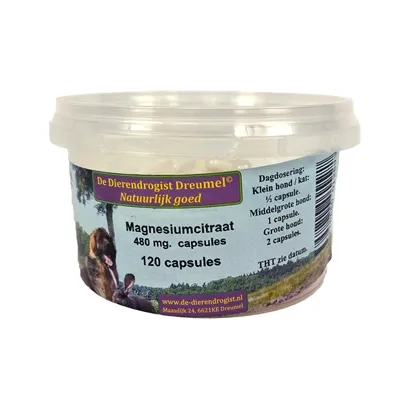DIERENDROGIST MAGNESIUM CITRAAT CAPSULES 480MG 120 ST DIERENDROGIST MAGNESIUM CITRAAT CAPSULES 480MG 120 ST