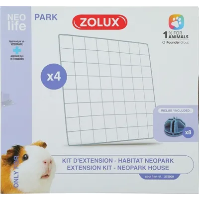 ZOLUX NEOLIFE NEOPARK CAVIA UITBEREIDINGSSET GAASPANELEN 35X35 CM 4 ST ZOLUX NEOLIFE NEOPARK CAVIA UITBEREIDINGSSET GAASPANELEN 35X35 CM 4 ST