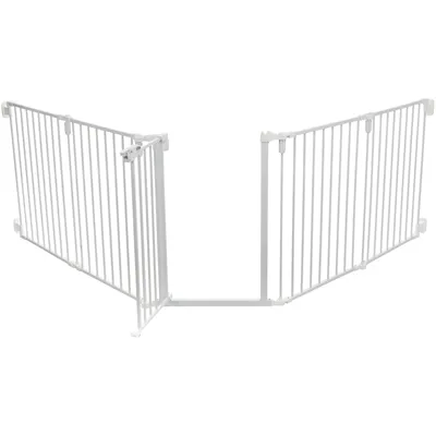 TRIXIE HONDENHEK AFSLUITHEK METAAL 5-DELIG MET DEUR WIT 62,5-300X76,5 CM TRIXIE HONDENHEK AFSLUITHEK METAAL 5-DELIG MET DEUR WIT 62,5-300X76,5 CM