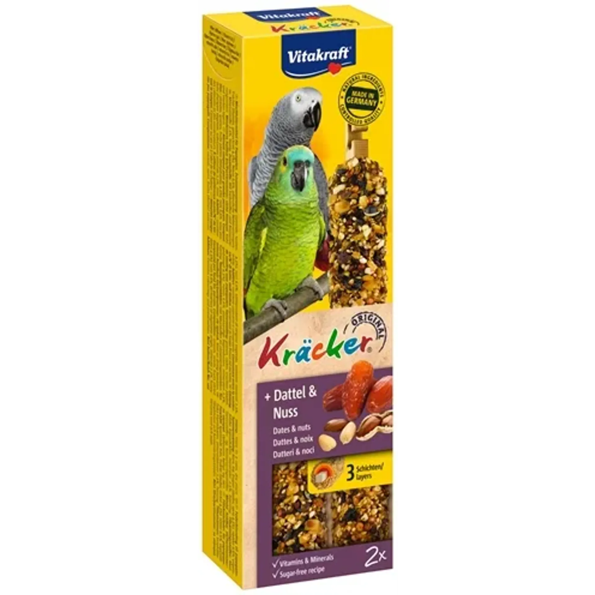 VITAKRAFT PAPEGAAI KRACKER FRUIT/NOOT 2 IN 1