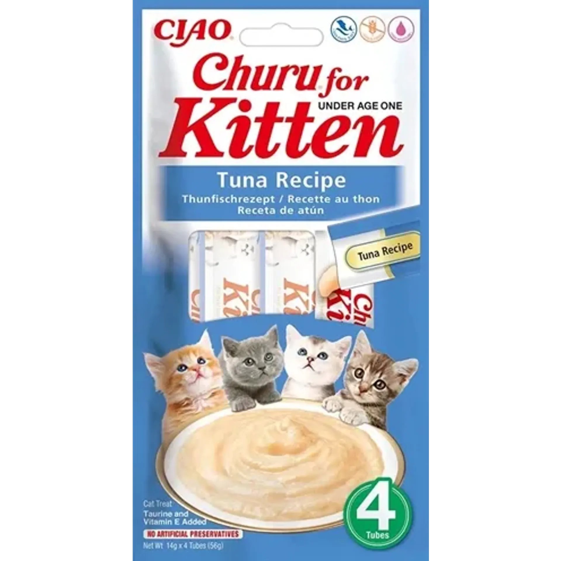 INABA CHURU KITTEN TUNA RECIPE 4X14GR