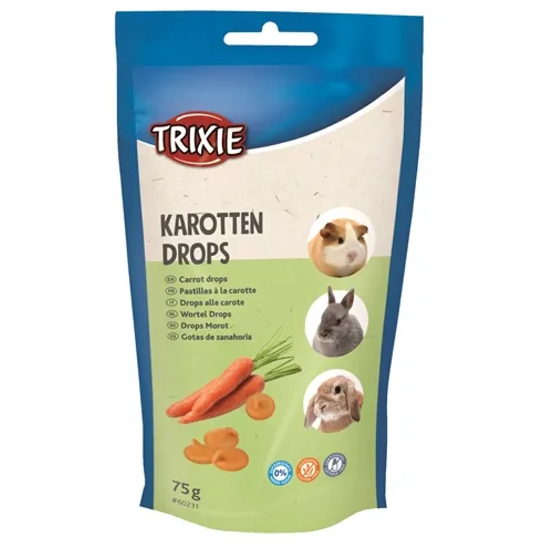 TRIXIE KNAAGDIER DROPS WORTEL 75 GR