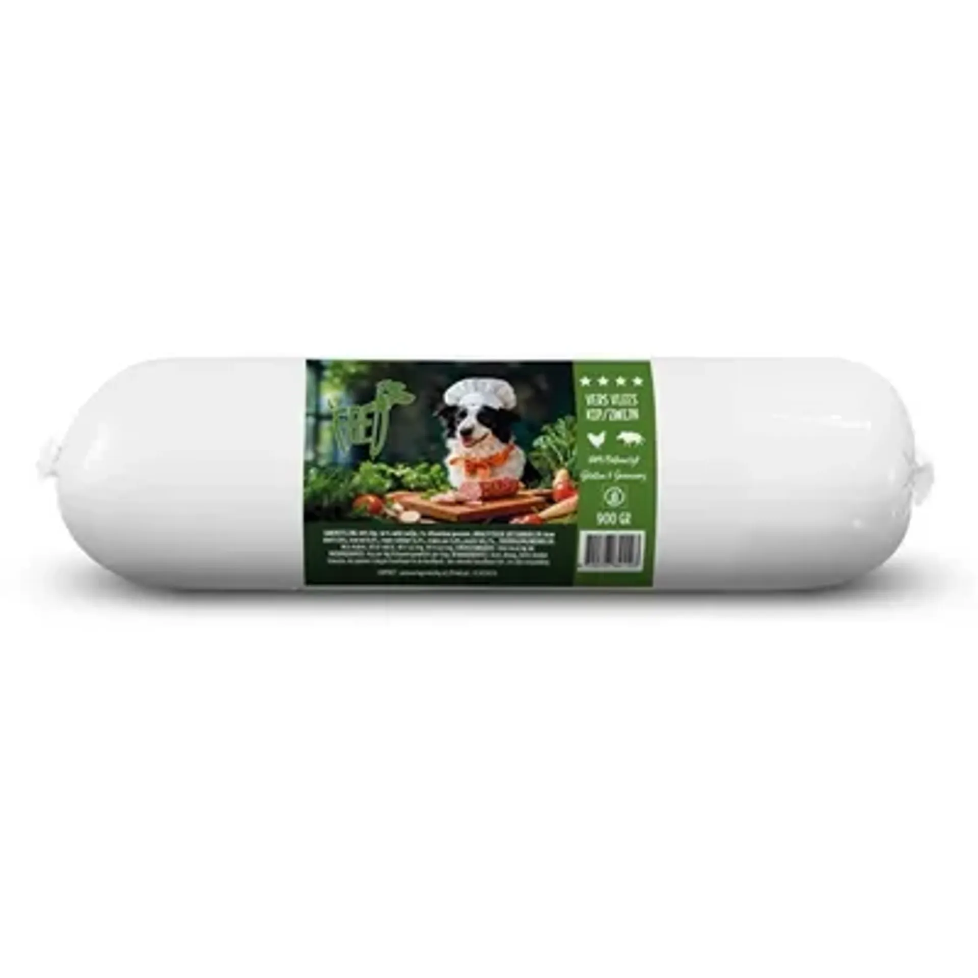 FREDS GESTOOMD VERS VLEES WORST WILD ZWIJN GRAAN EN GLUTENVRIJ 900 GR