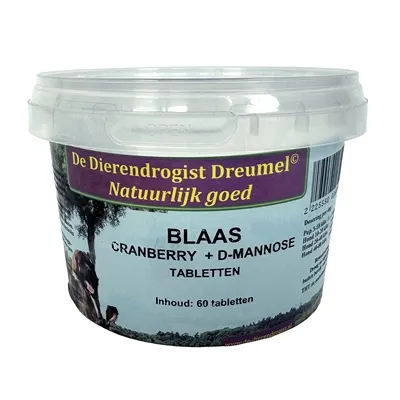 DIERENDROGIST BLAAS / CRANBERRY / D-MANNOSE TABLETTEN 60 TBL DIERENDROGIST BLAAS / CRANBERRY / D-MANNOSE TABLETTEN 60 TBL